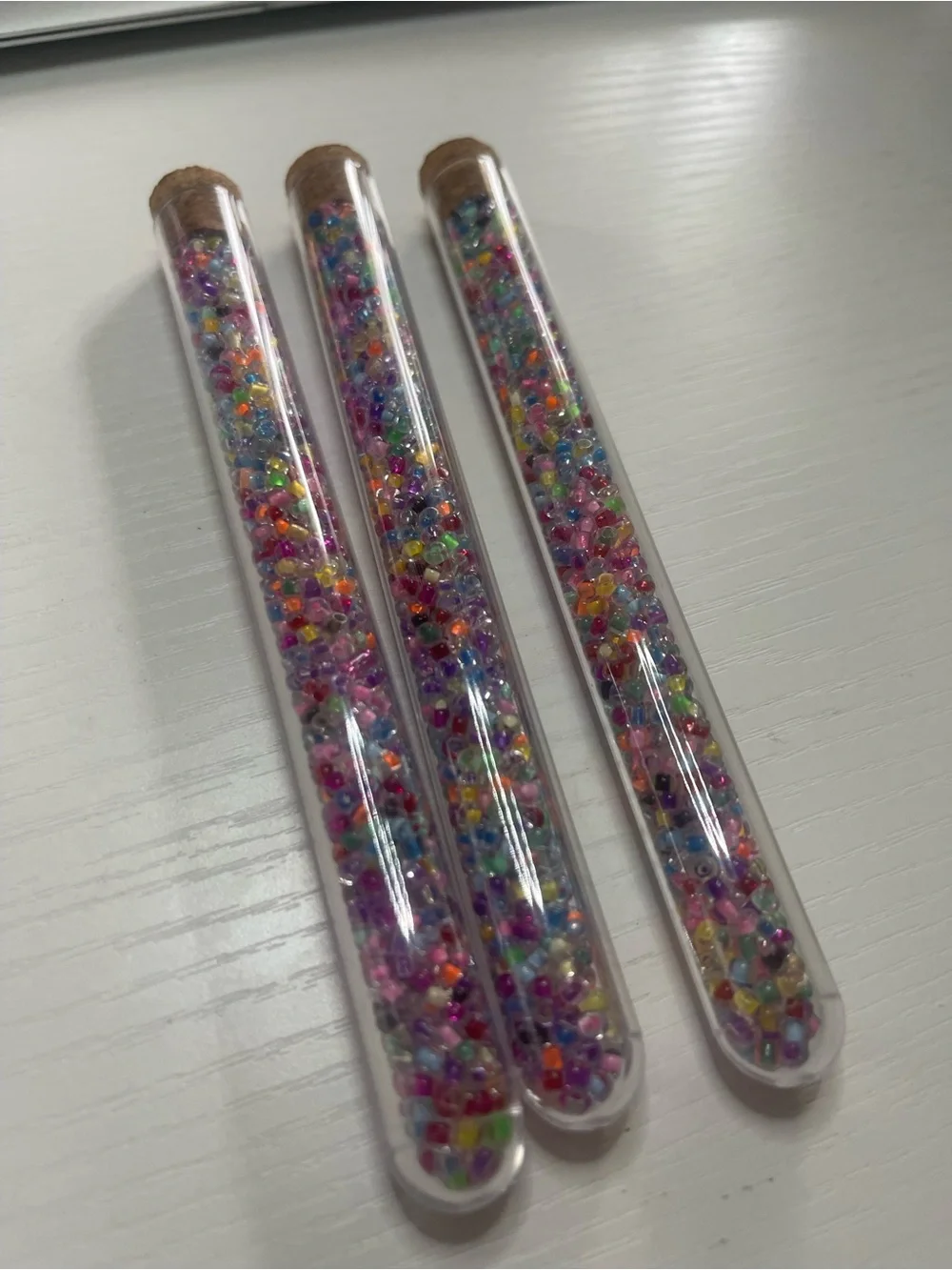 Multicolor Micro Bead. 3 tubes in 6 inch tubes